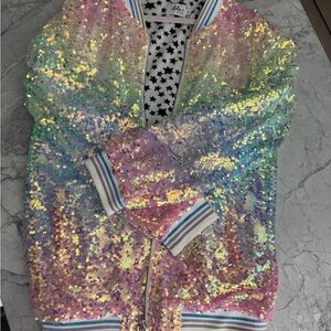 Lola + The Boys Sequin Bomber Jacket